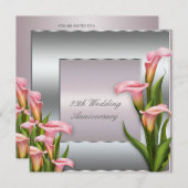 CAlla lelie 25e huwelijksjubileumfeest Kaart (Voorkant / Achterkant)