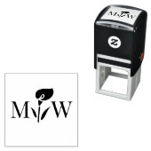 Calla lelie #2 Echtpaar Trouwen 2 Initiaal Monogra Zelfinktende Stempel (In situ)