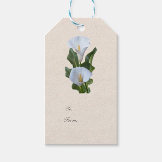 Calla lelie bloemen bloemrijke elegante bruiloft cadeaulabel (Voorkant)