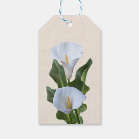 Calla lelie bloemen bloemrijke elegante bruiloft cadeaulabel (Achterkant)