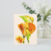 Calla lelie bloesem waterverf floraal briefkaart (Staand voorkant)