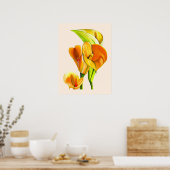 Calla lelie bloesem waterverf floraal poster (Keuken)