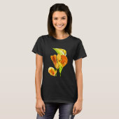 Calla lelie bloesem waterverf floraal t-shirt (Voorkant volledig)