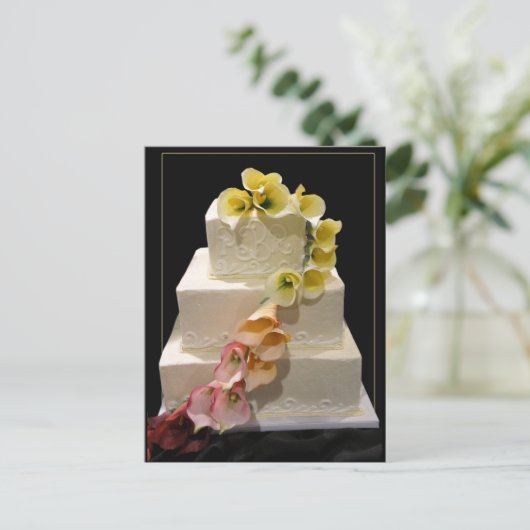 Calla lelie bruidstaart briefkaart (Staand voorkant)