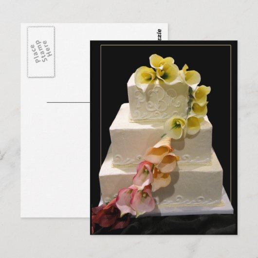 Calla lelie bruidstaart briefkaart (Voorkant / Achterkant)