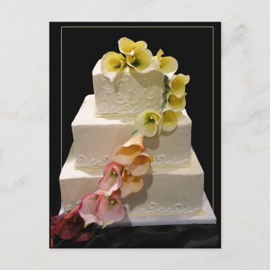 Calla lelie bruidstaart briefkaart (Voorkant)