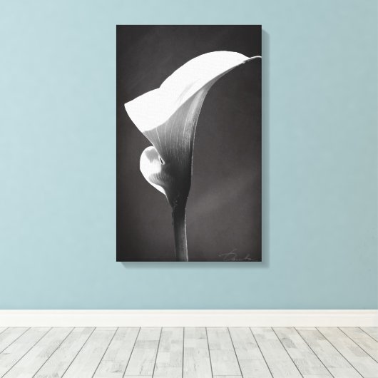 Calla lelie canvas print (Insitu (Houten vloer))