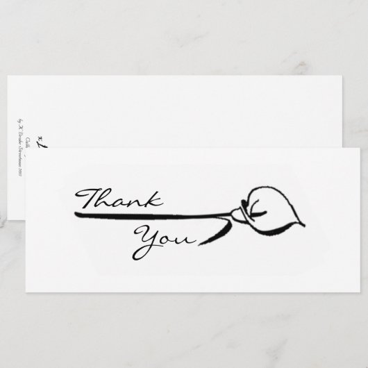 Calla lelie dank je wel kaart (Voorkant / Achterkant)