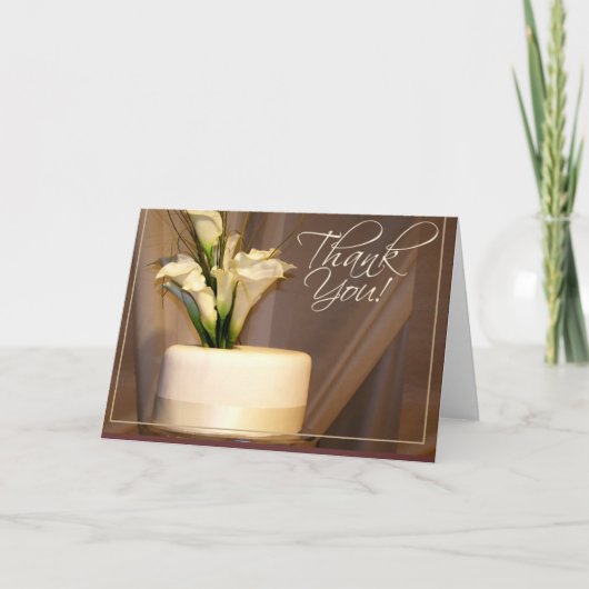 Calla Lelie & de Cake van het Huwelijk - bedankt! Bedankkaart (Voorkant)