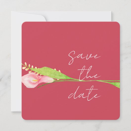 Calla lelie Elegante "Save The Date"-aankondiging Kaart (Voorkant)