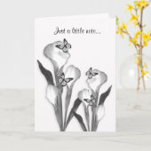 Calla lelie en vlinders potlood schets kaart (Gele Bloem)