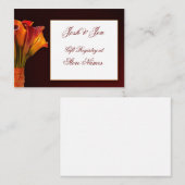 Calla lelie gift register trouwkaart informatiekaartje (Voorkant / Achterkant)