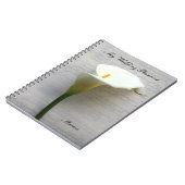 Calla lelie op oude handschrift notitieboek (Linkerzijde)
