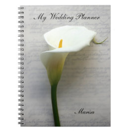 Calla lelie op oude handschrift notitieboek
