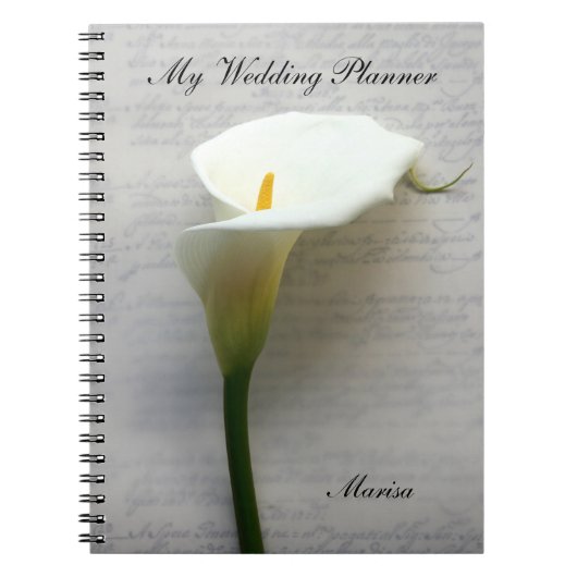 Calla lelie op oude handschrift notitieboek (Voorkant)