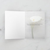 Calla lelie op oude handschrift sympathie feestdagen kaart (Binnen)
