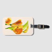 Calla lelie oranje floal waterverf bagagelabel (Voorkant (horizontaal))