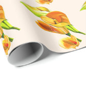 Calla lelie oranje floal waterverf cadeaupapier (Rol Hoek)