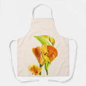 Calla lelie oranje floal waterverf schort (Voorkant)