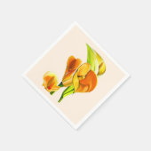 Calla lelie oranje floal waterverf servet (Hoek)