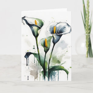 Calla lelie - Waterverf bloemen Kaart