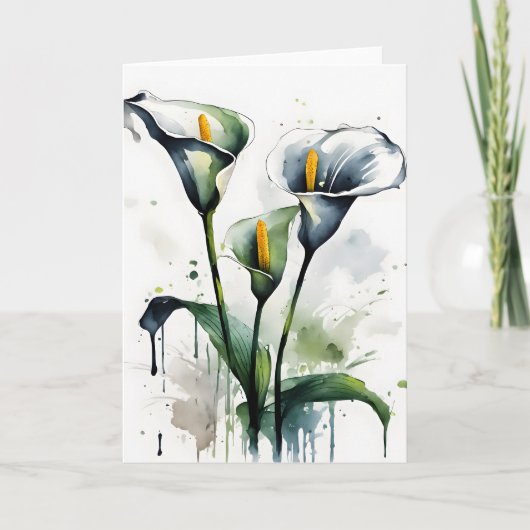 Calla lelie - Waterverf bloemen Kaart (Voorkant)