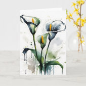 Calla lelie - Waterverf bloemen Kaart (Gele Bloem)