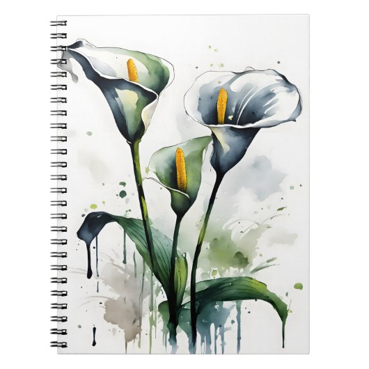 Calla lelie - Waterverf bloemen Notitieboek (Voorkant)