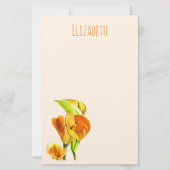 Calla lelie waterverf bloemkunst briefpapier (Voorkant)