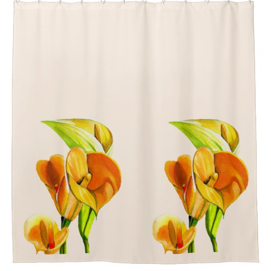 Calla lelie waterverf bloemkunst douchegordijn (Voorkant)