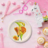 Calla lelie waterverf bloemkunst papieren bordje (Feest)