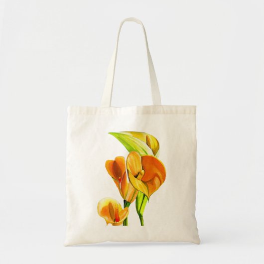 Calla lelie waterverf bloemkunst tote bag (Voorkant)