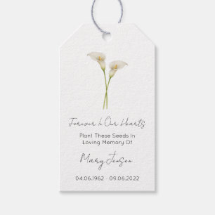 Calla lelie Zaadpakket Funeral Gift Tags Cadeaulabel