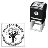 Calla lelies boeket boog lint naam RET adres Zelfinktende Stempel (In situ)