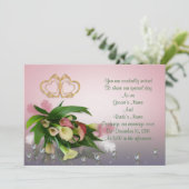 Calla lelies bruiloft uitnodiging elegant (Staand voorkant)