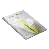 Calla lelies op bloemige getextureerde script brui notitieboek (Rechterzijde)