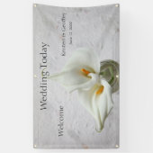 Calla lelies op getextureerde achtergrond bruiloft spandoek (Verticaal)