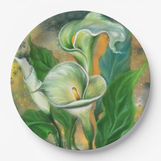 Calla Lelies Papier Borden Papieren Bordje (Voorkant)