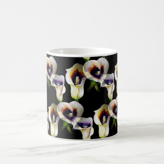 Calla Lelies Waterverf Mok – Elegante Bloemenkunst (Center)