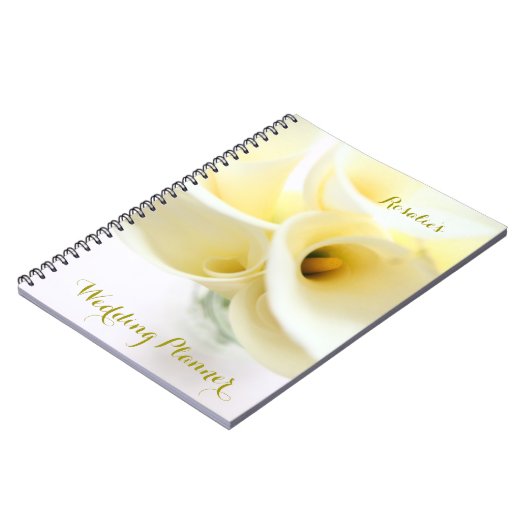 Calla leugens in vase bruiloft notitieboek (Linkerzijde)