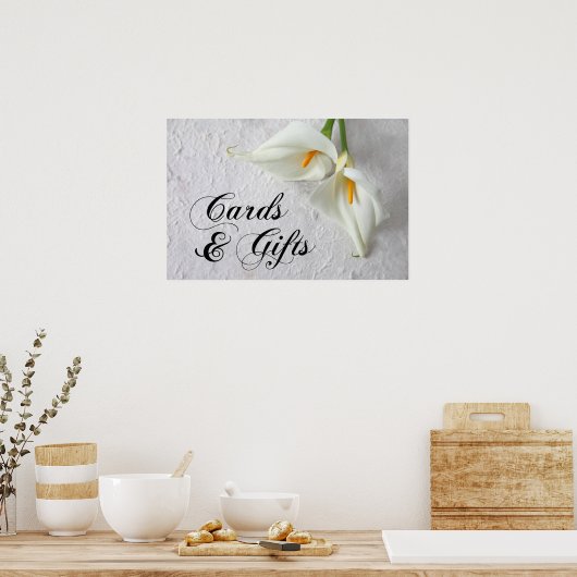 Calla-leugens met ruimte voor tekstbruiloft poster (Keuken)