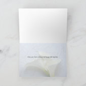 Calla leugens op de decoratieve achtergrond bruilo kaart (Binnen)