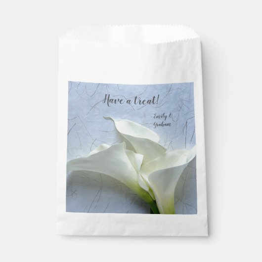 Calla-leugens op decoratieve achtergrond bedankzakje (Voorkant)