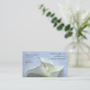 Calla-leugens op decoratieve achtergrond visitekaartje