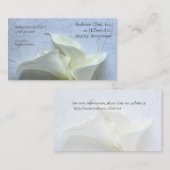 Calla-leugens op decoratieve achtergrond visitekaartje (Voorkant / Achterkant)