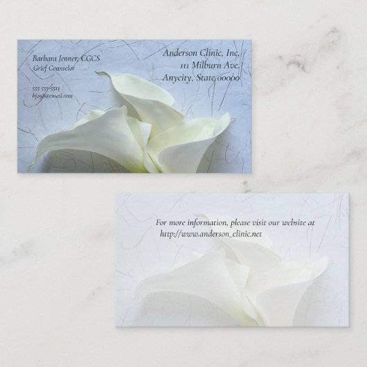 Calla-leugens op decoratieve achtergrond visitekaartje (Voorkant / Achterkant)