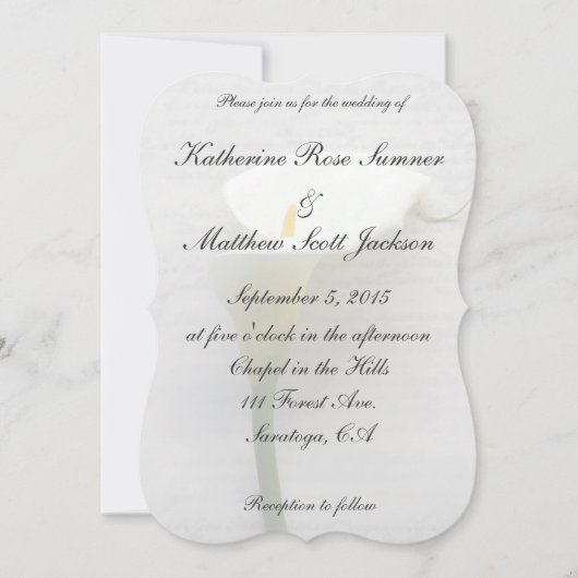 Calla lib op oud handschrift kaart (Voorkant)