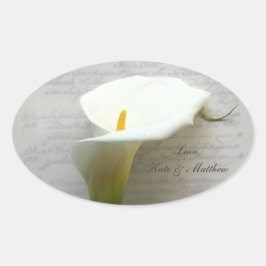 Calla lib op oud handschrift ovale sticker