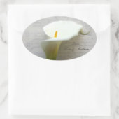 Calla lib op oud handschrift ovale sticker (Tas)
