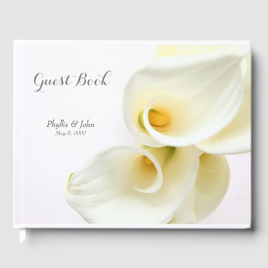 Calla liegt boven de kop gastenboek (Voorkant)